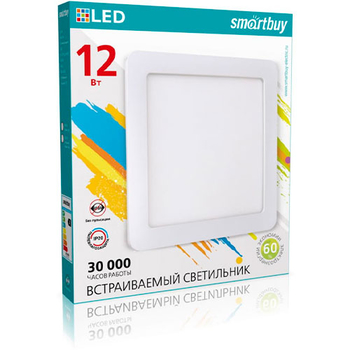 Встраиваемый светильник Smartbuy LED DL Square-12w/6500K/IP20 (SBL-DLSq-12-65K)/40 - Светильники - Для общественных зданий - Магазин электротехнических товаров Проф Ток